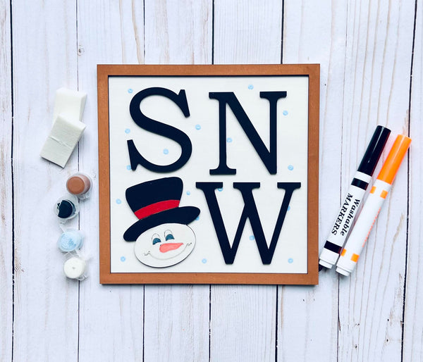 Snow DIY Kids Sign Kit
