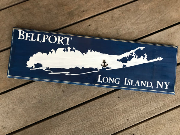 Long Island Town Map Sign
