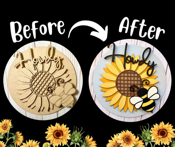 Howdy Sunflower Bee DIY Sign Kit