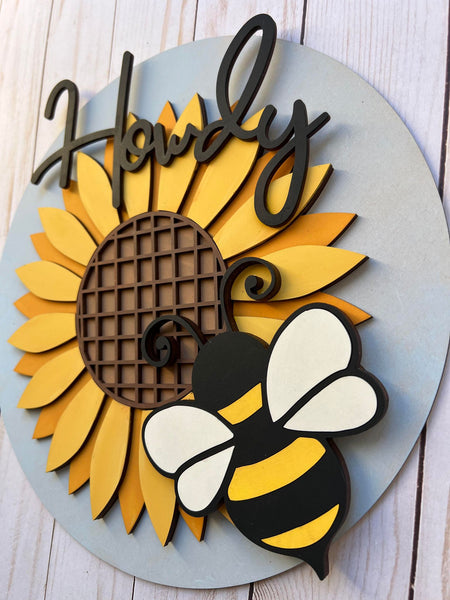 Howdy Sunflower Bee DIY Sign Kit