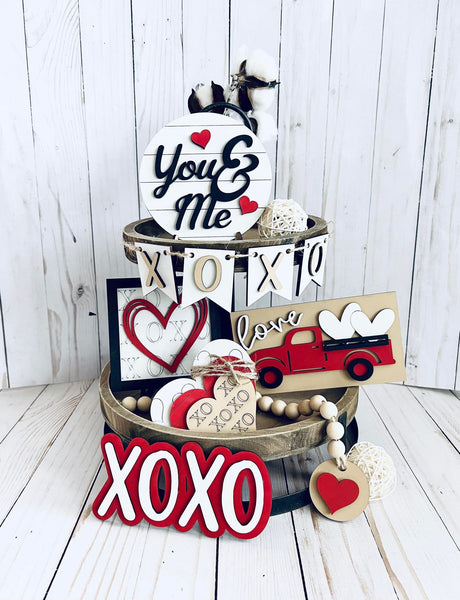 You and Me Love Tiered Tray Set