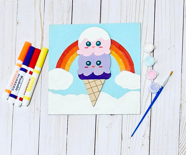 Rainbow Ice cream DIY Kids Sign Kit