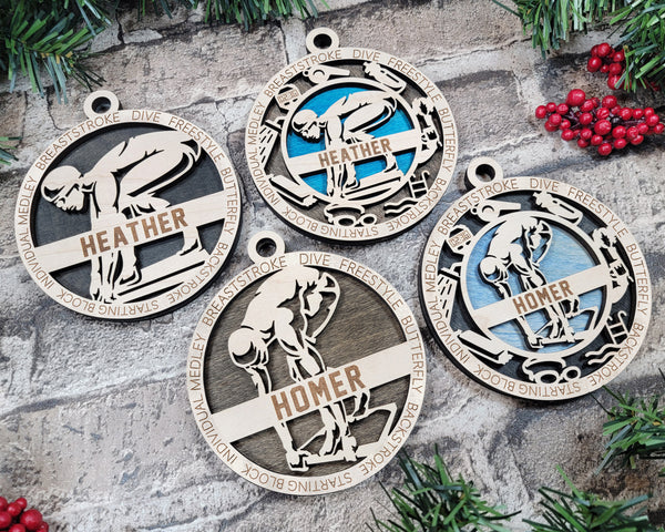 Personalized Ornaments - Swimming