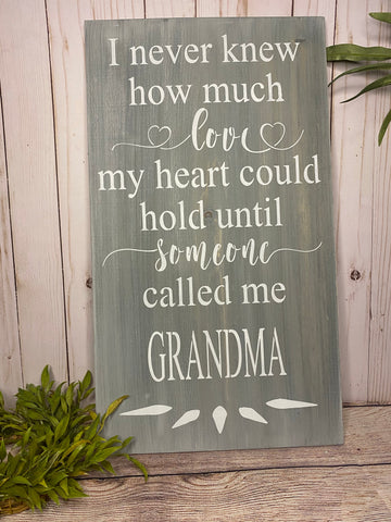 Grandparents Love wood Sign