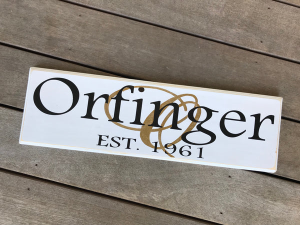 Family Name Monogram Overlay Wood Sign