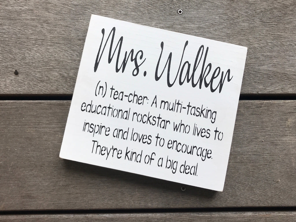 Personalized Teacher Definition Sign - custom name